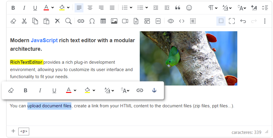 JavaScript/HTML Rich Text Editor - DHTMLX RichText